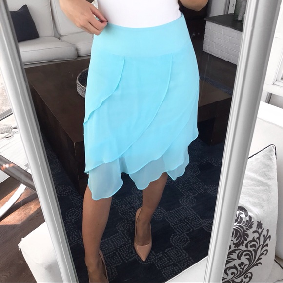 amaranto Dresses & Skirts - 🦋 AMARANTO BLUE RUFFLE MIDI SKIRT!